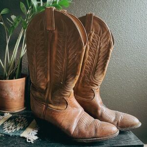 Tony Lama Camel Leather Cowboy Boot